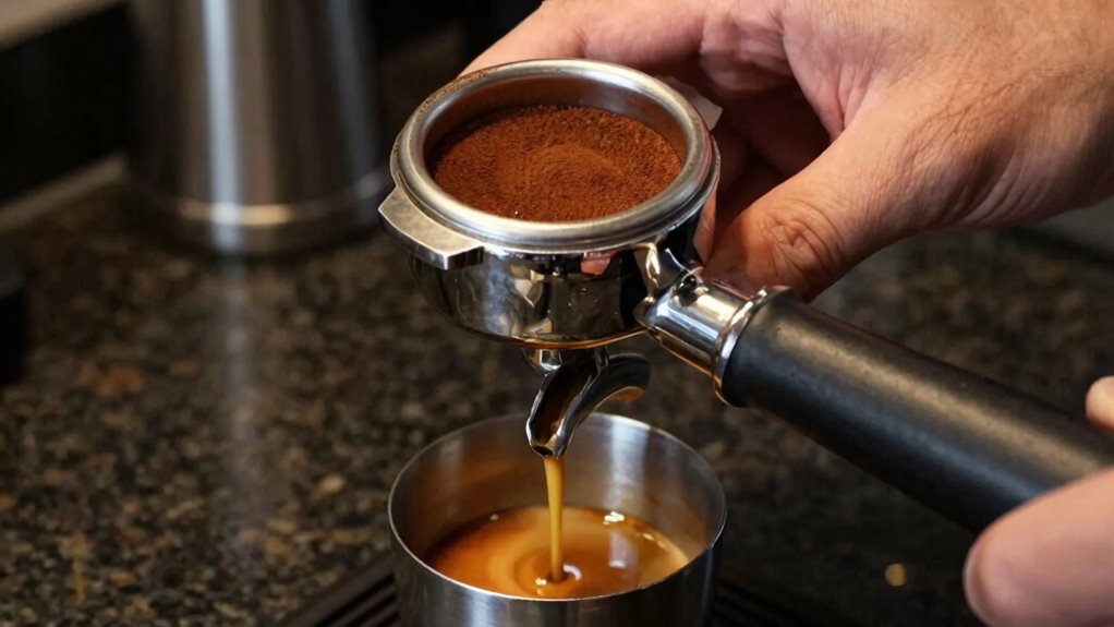 adjust grind tamp distribute