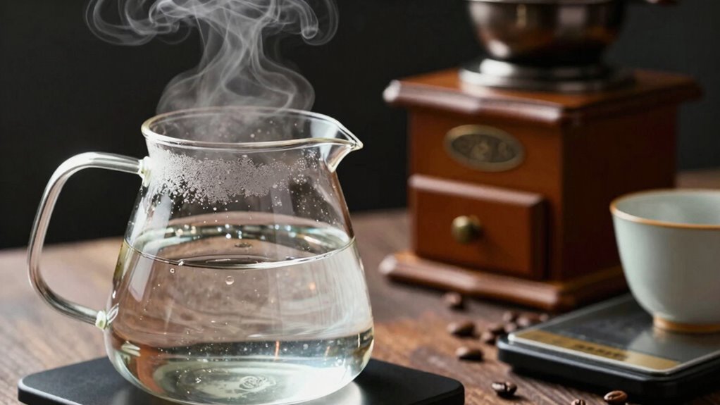 brewing coffee with distilled water