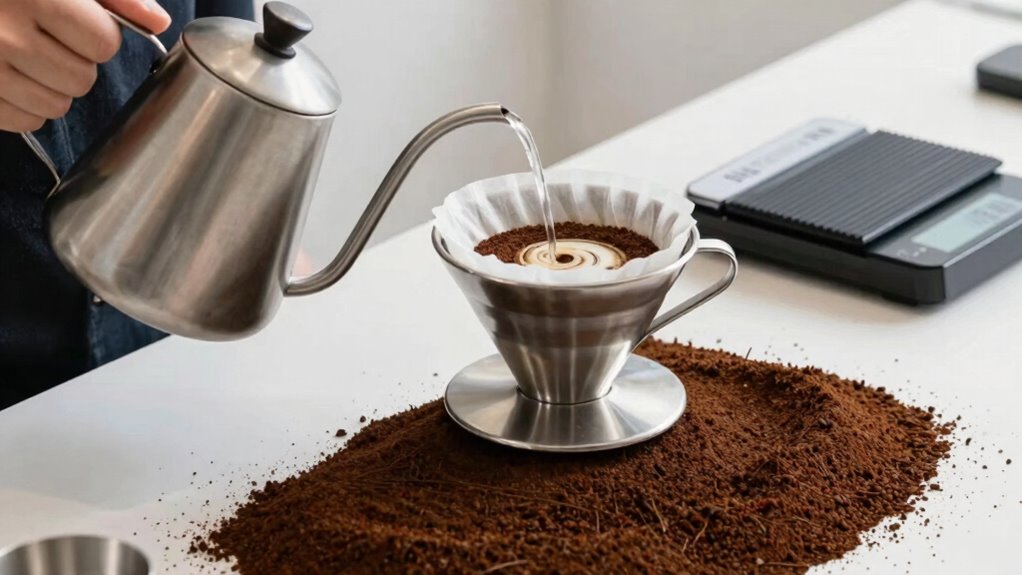 consistent grind and pouring