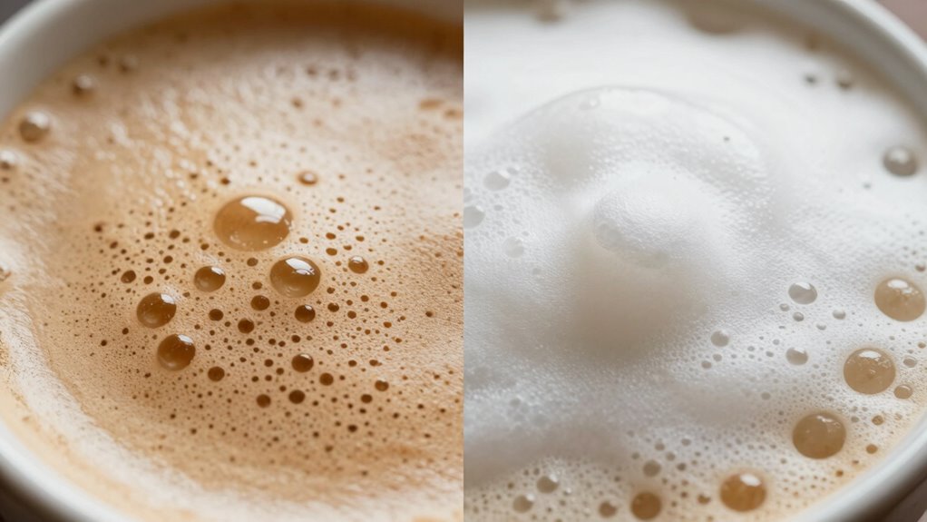 creamy textured milk froth