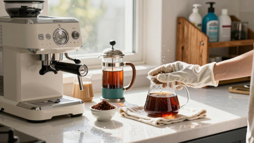 daily coffee equipment cleaning