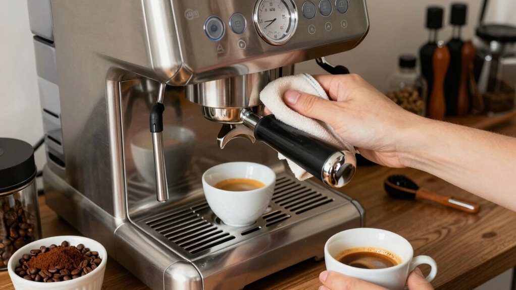 daily espresso machine upkeep