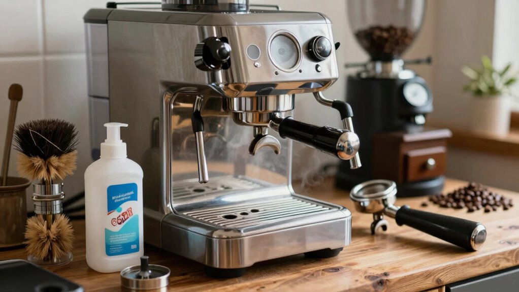 espresso machine cleaning routine