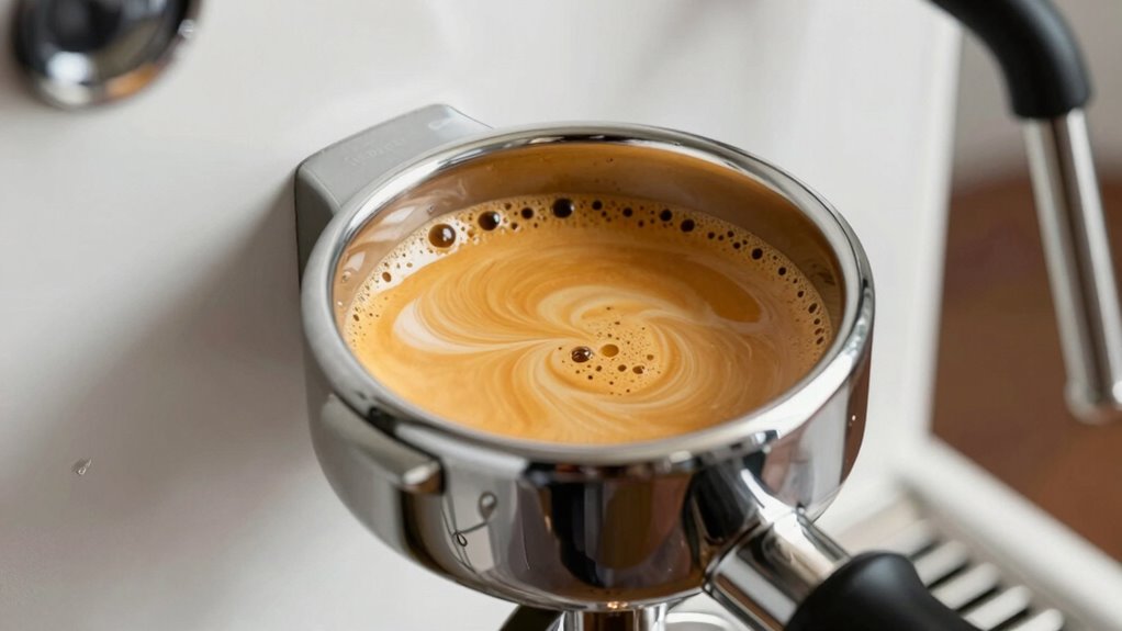 evenly tamped fresh grind