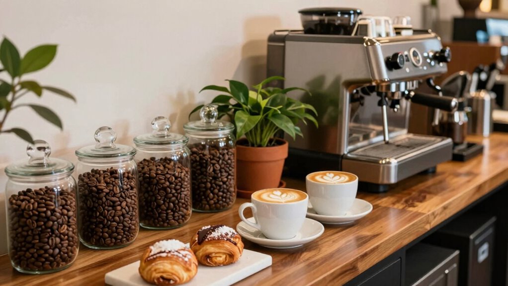 inviting coffee bar display
