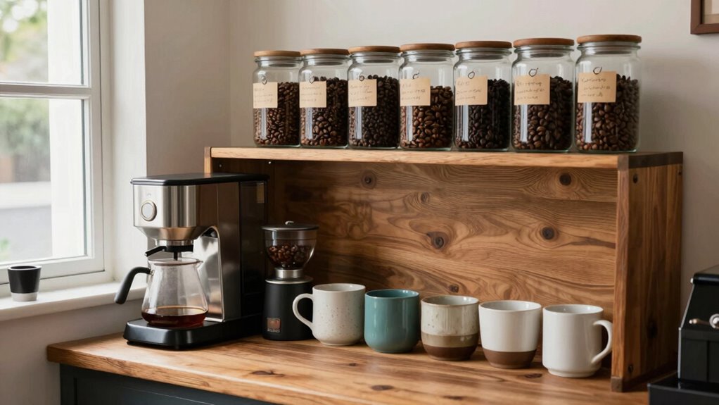 maintain organized coffee space