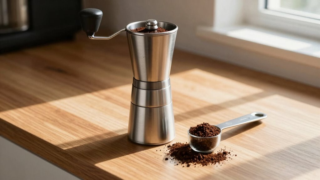 measure coffee grinder retention