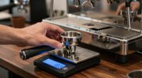measuring espresso with scale