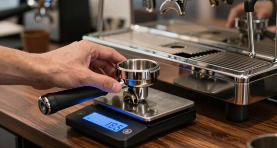 measuring espresso with scale