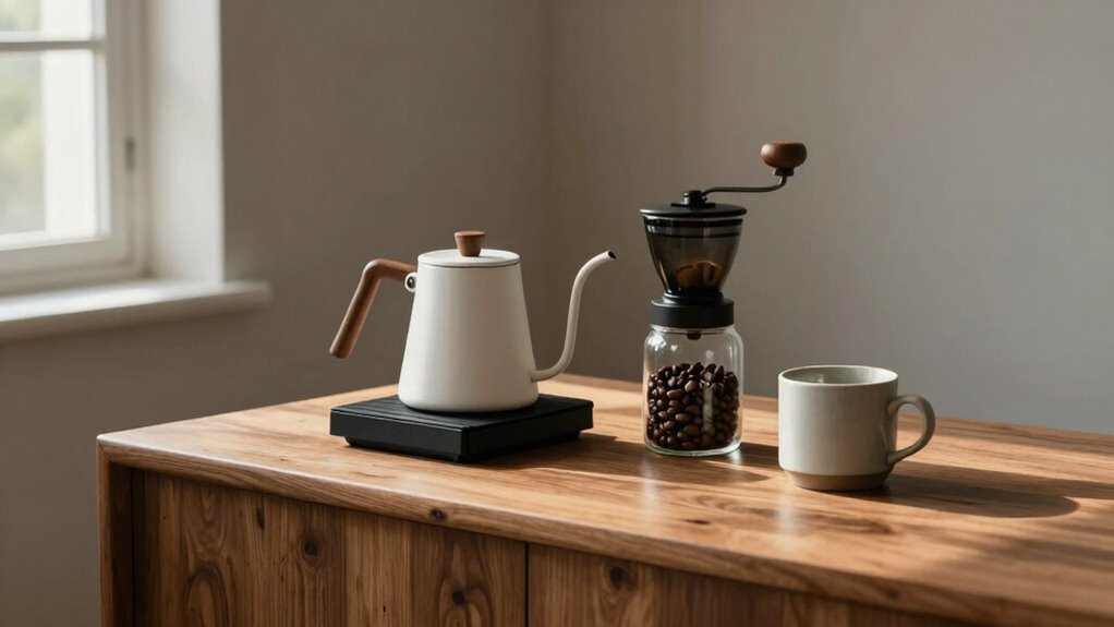 minimalist coffee station essentials