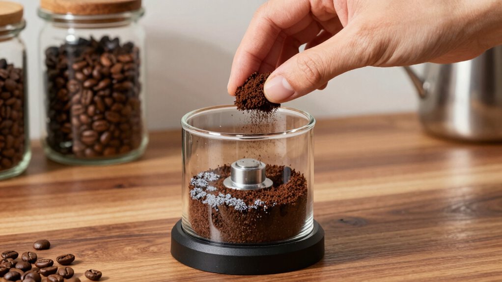 minimize coffee grinding static