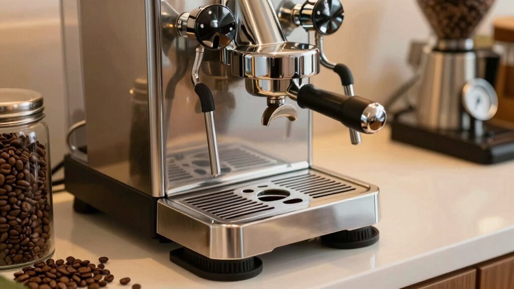 minimizing espresso machine vibrations