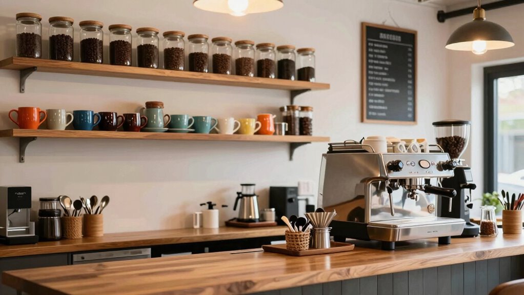 organized coffee bar enhances