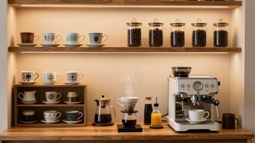 organized coffee gear zones