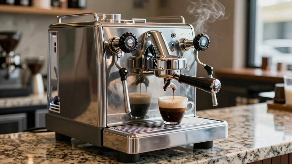 plumbed espresso machine operation