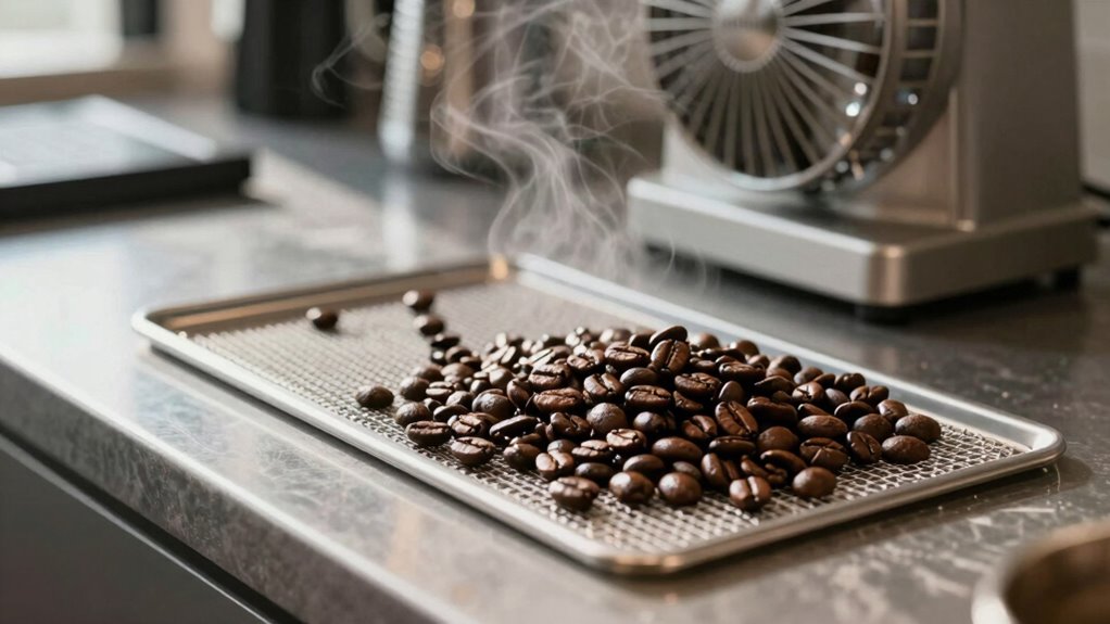 quickly cool roasted beans