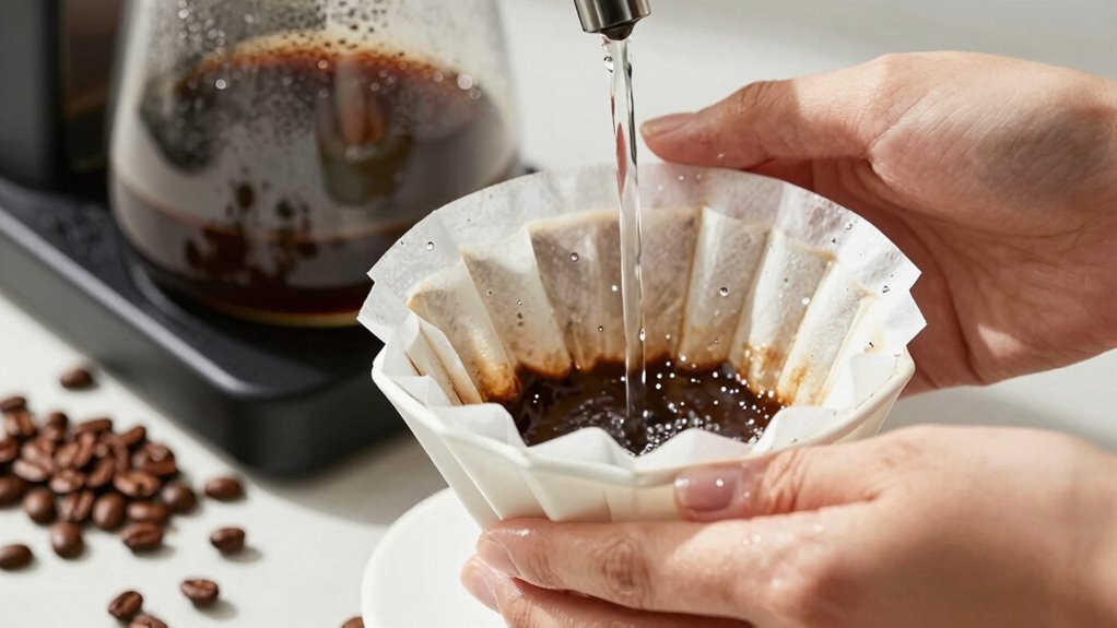 rinse filters for better brew