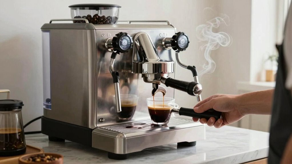 simultaneous brewing and steaming