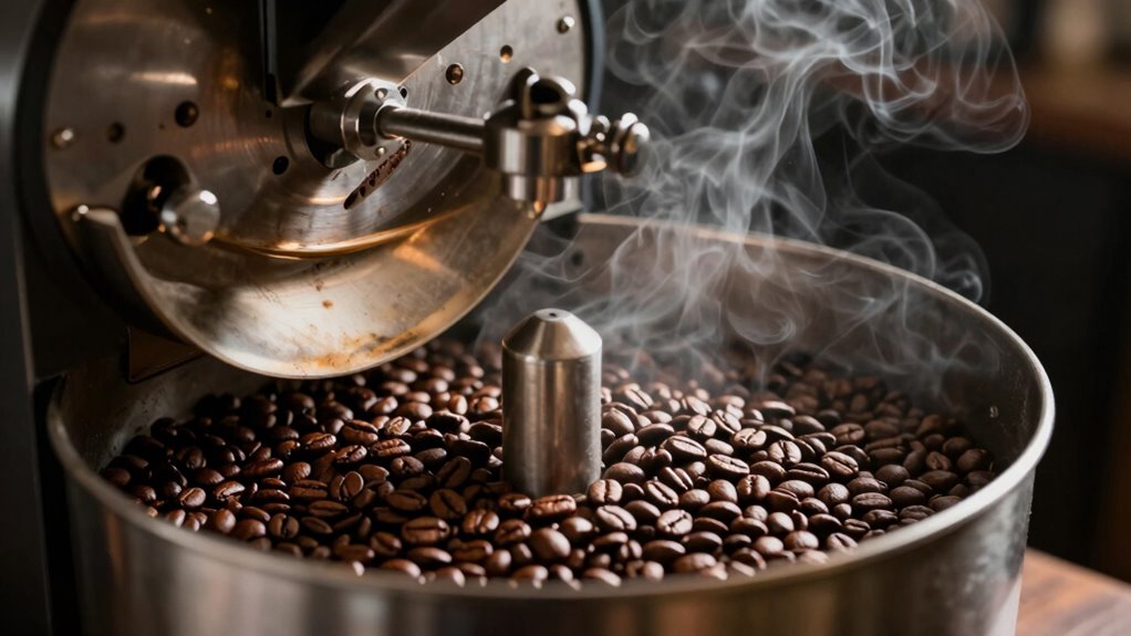 smoke from coffee roasting