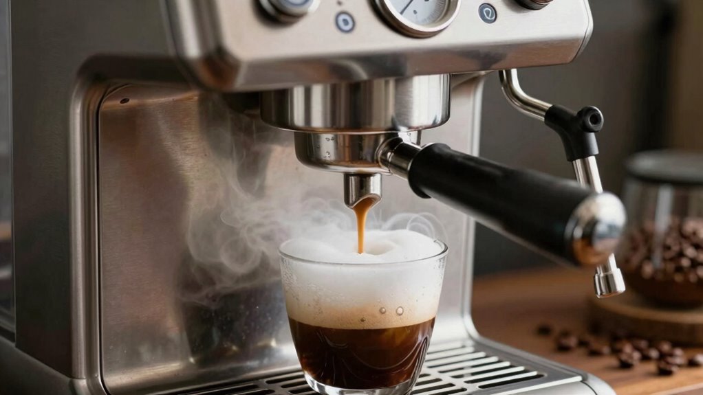 steam power controls frothing temperature