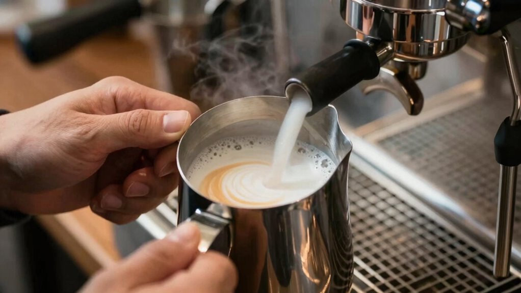 steaming oat milk enhances latte art