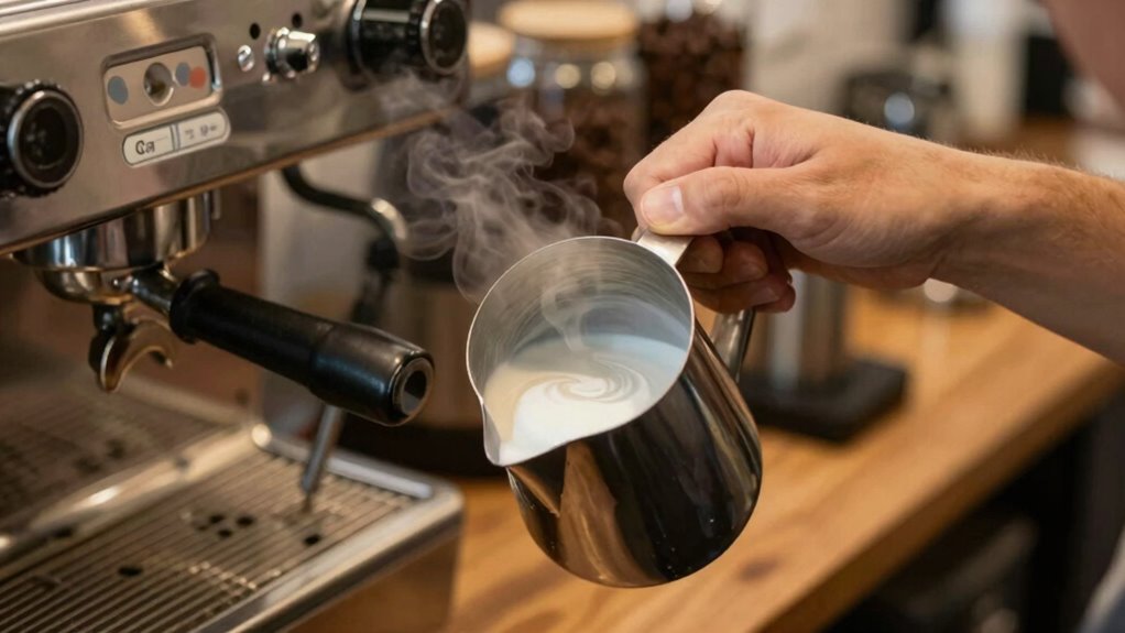 stirring coffee for flavor